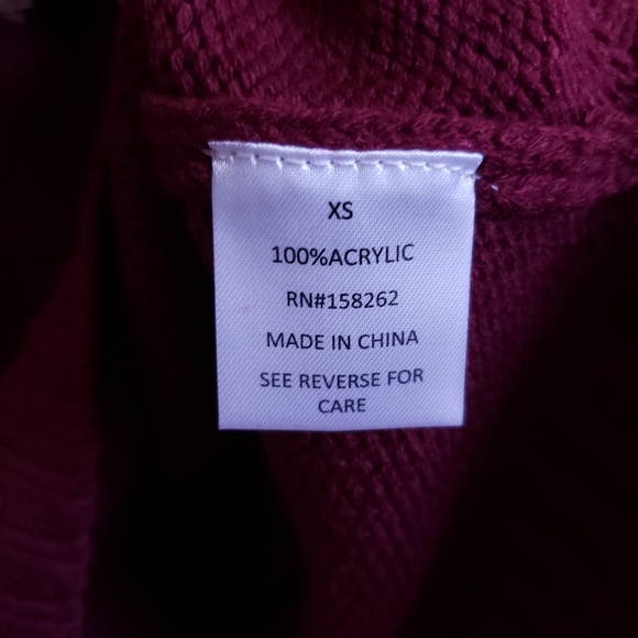 NWT Altar'd State Burgundy Bobble Pom Pom Sweater - Picture 10 of 11